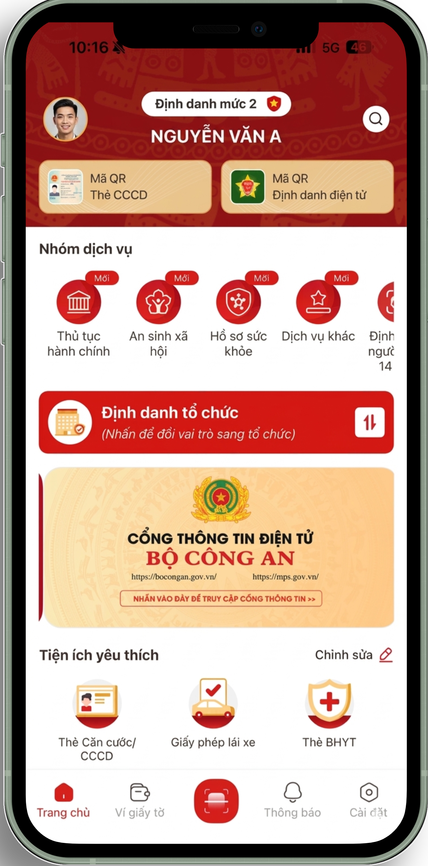 Số SKĐT trên ứng dụng VNeID